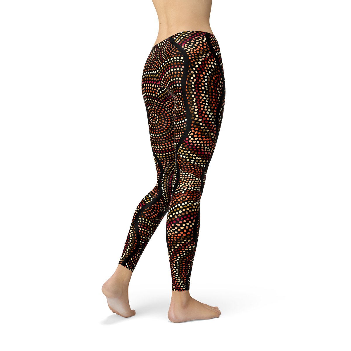 Womens Polka Dots Aboriginal Artwork Leggings - giftsforintroverts.com