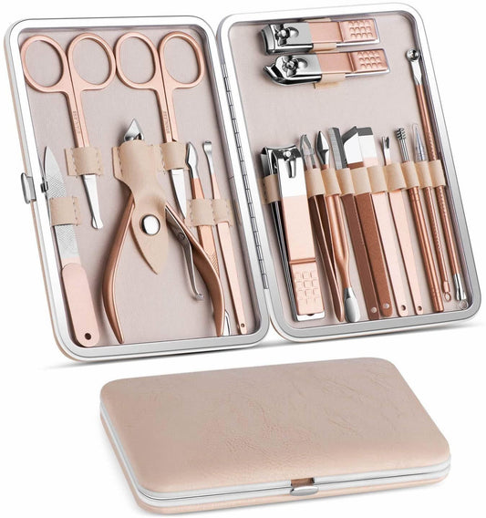 18 In 1 Lovely Lady DIY Manicure Pedicure Tool Set - giftsforintroverts.com