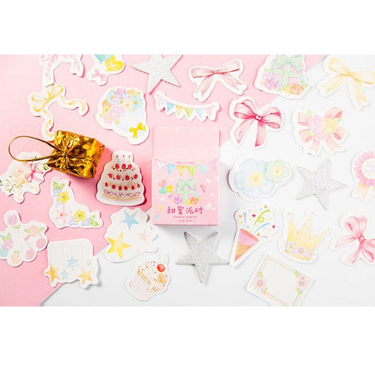 46Pcs/Pack Sweet Pink Mini Sticker Diy Scrapbook - giftsforintroverts.com