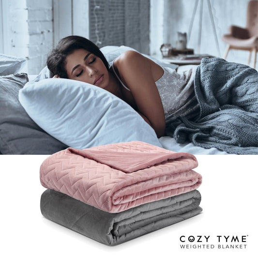 Cozy Tyme 72 x 80 in. Iniko Weighted Blanket, Blus - giftsforintroverts.com