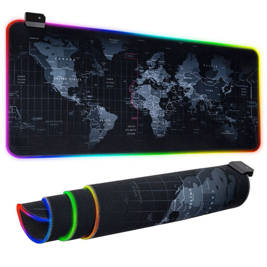 Dragon RGB Gaming Mouse Pad World Map - giftsforintroverts.com