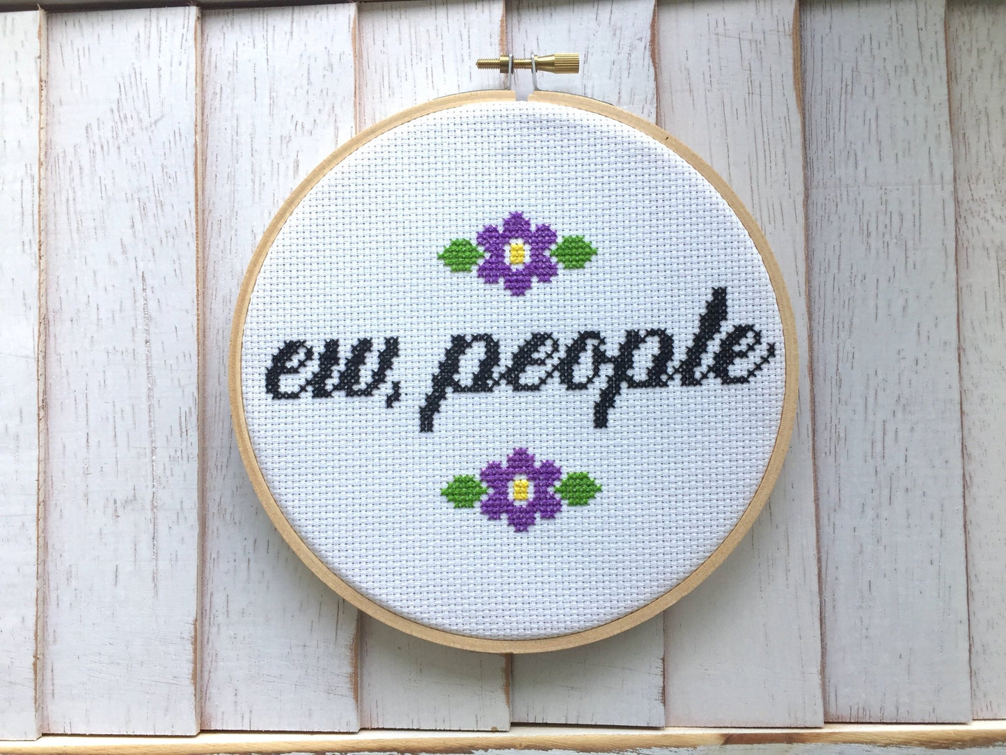 Ew, People Counted Cross Stitch DIY KIT Intermediate - giftsforintroverts.com