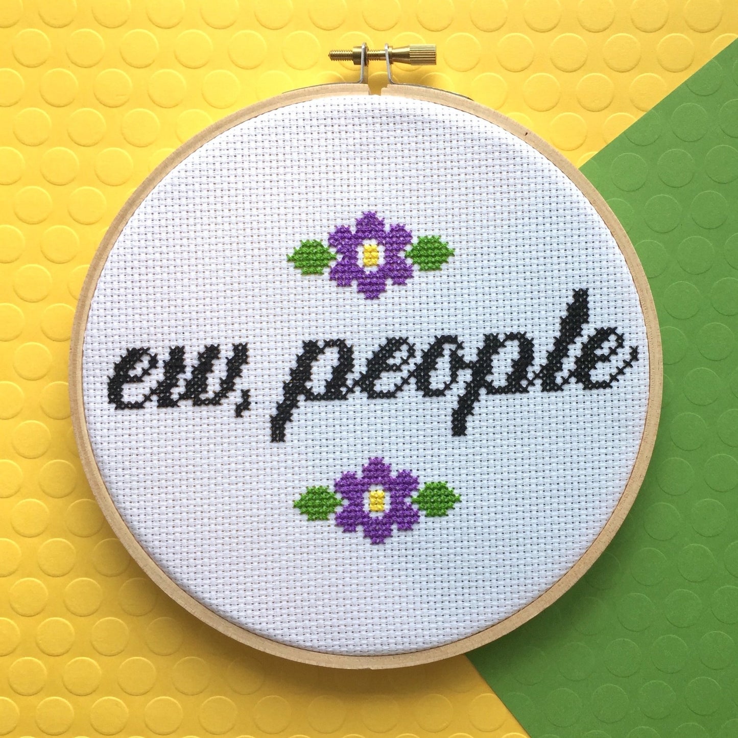 Ew, People Counted Cross Stitch DIY KIT Intermediate - giftsforintroverts.com