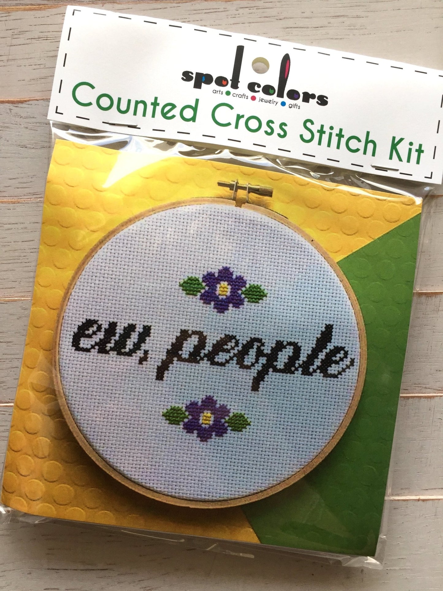 Ew, People Counted Cross Stitch DIY KIT Intermediate - giftsforintroverts.com