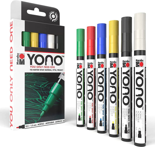 Fine Point Marabu YONO Markers 6 - Pack - introvertgiftboxes.com