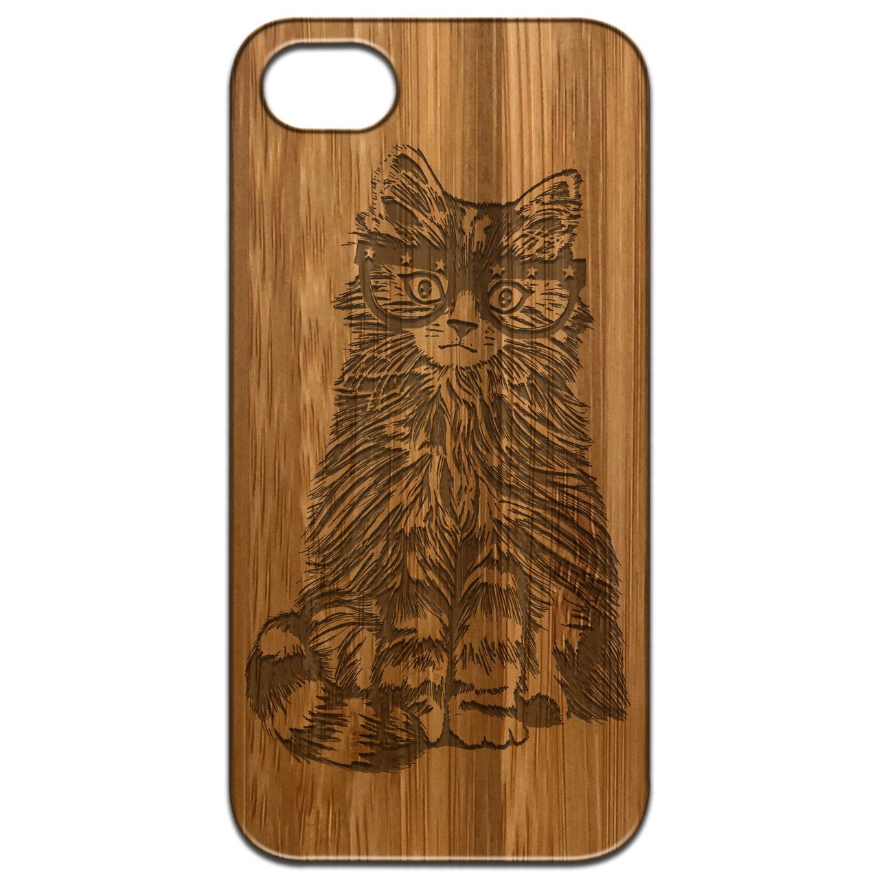Fluffy Cat with Glasses - Engraved - giftsforintroverts.com