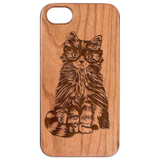 Fluffy Cat with Glasses - Engraved - giftsforintroverts.com