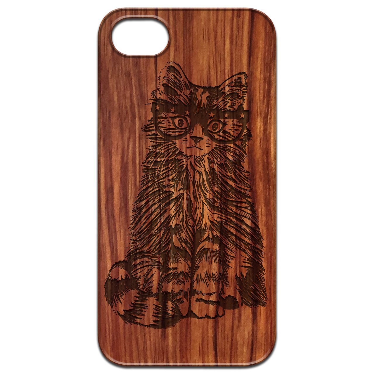 Fluffy Cat with Glasses - Engraved - giftsforintroverts.com