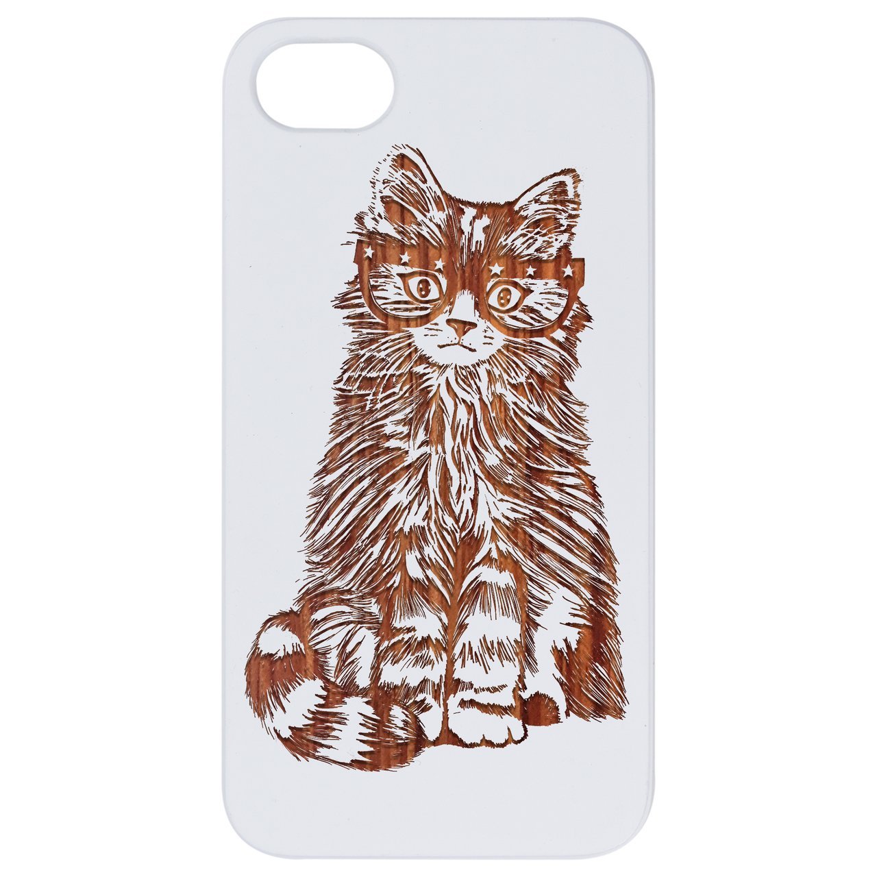 Fluffy Cat with Glasses - Engraved - giftsforintroverts.com