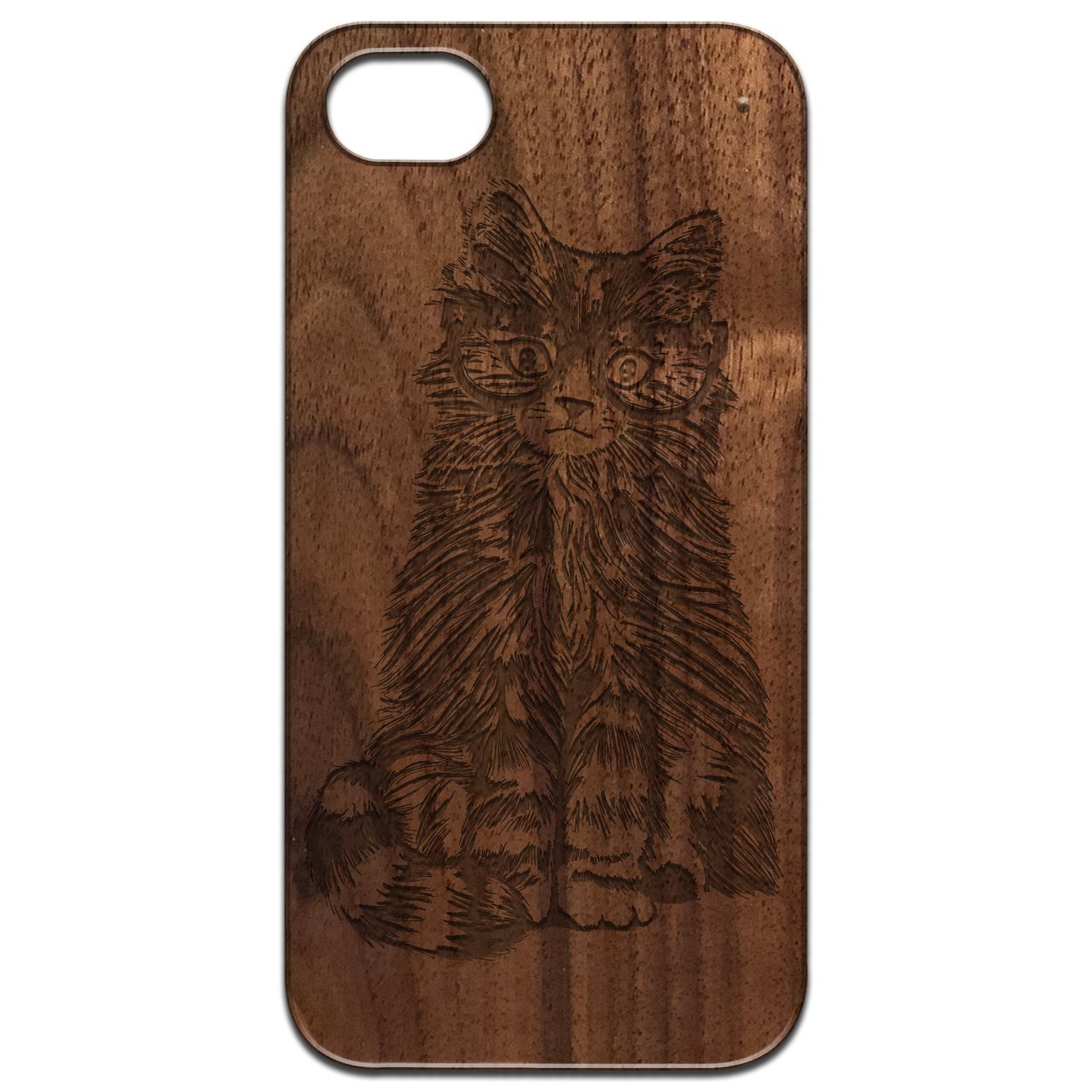 Fluffy Cat with Glasses - Engraved - giftsforintroverts.com