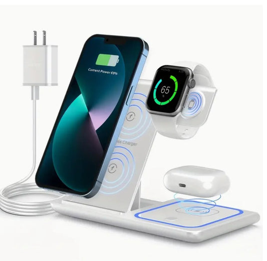 Foldable 3 In 1 Fast 15w QI Wireless Charging Station - giftsforintroverts.com