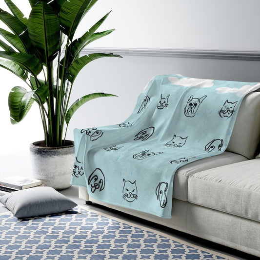 It's Raining Cats and Dogs Plush Blanket - giftsforintroverts.com