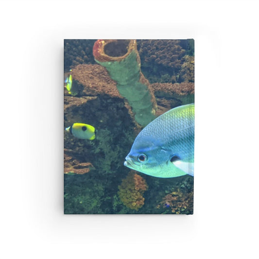 Light Blue and Yellow Fish Journal - Ruled Lines - giftsforintroverts.com
