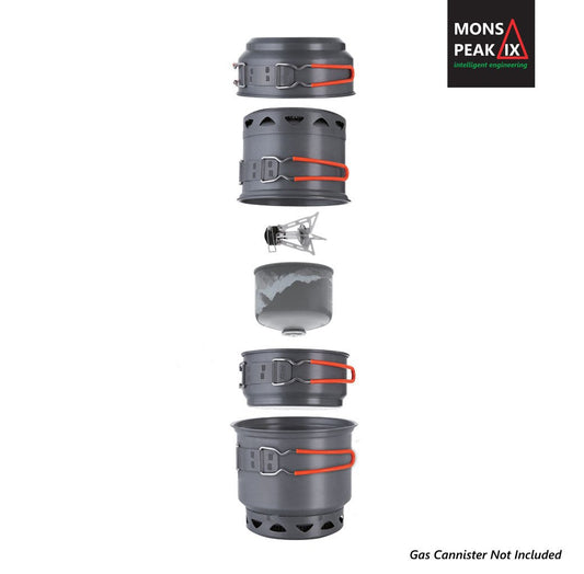 Mons Peak IX Trail 123 HE UL Cook Set with Stove - giftsforintroverts.com