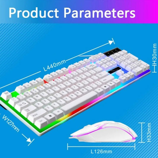 Ninja Dragons White Knight Gaming Keyboard and Mouse Set - giftsforintroverts.com