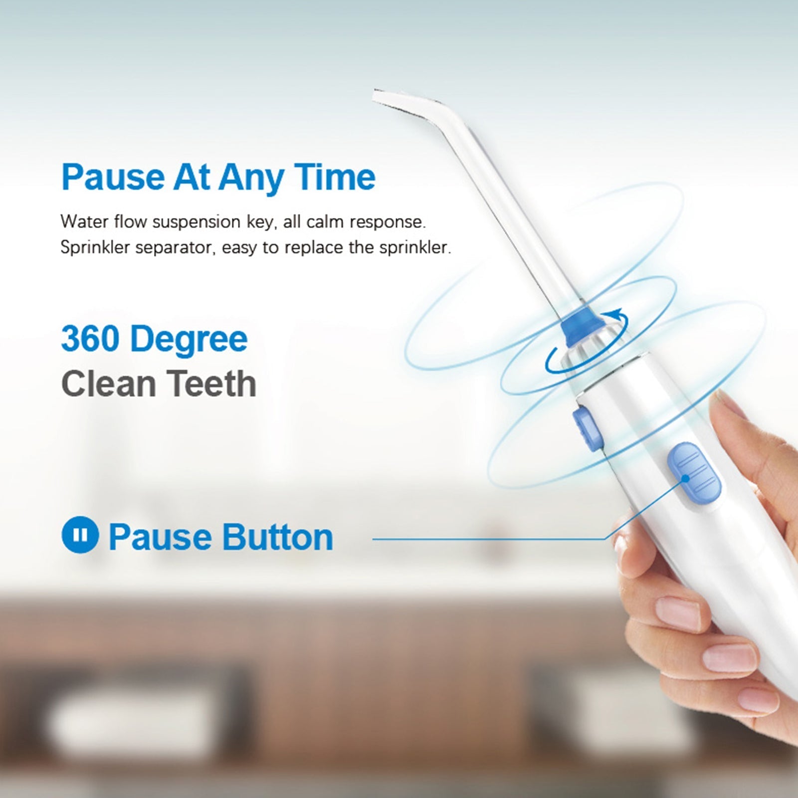 Oral Irrigator Teeth Water Flosser Waterproof 800ml Volume Reservoir - giftsforintroverts.com