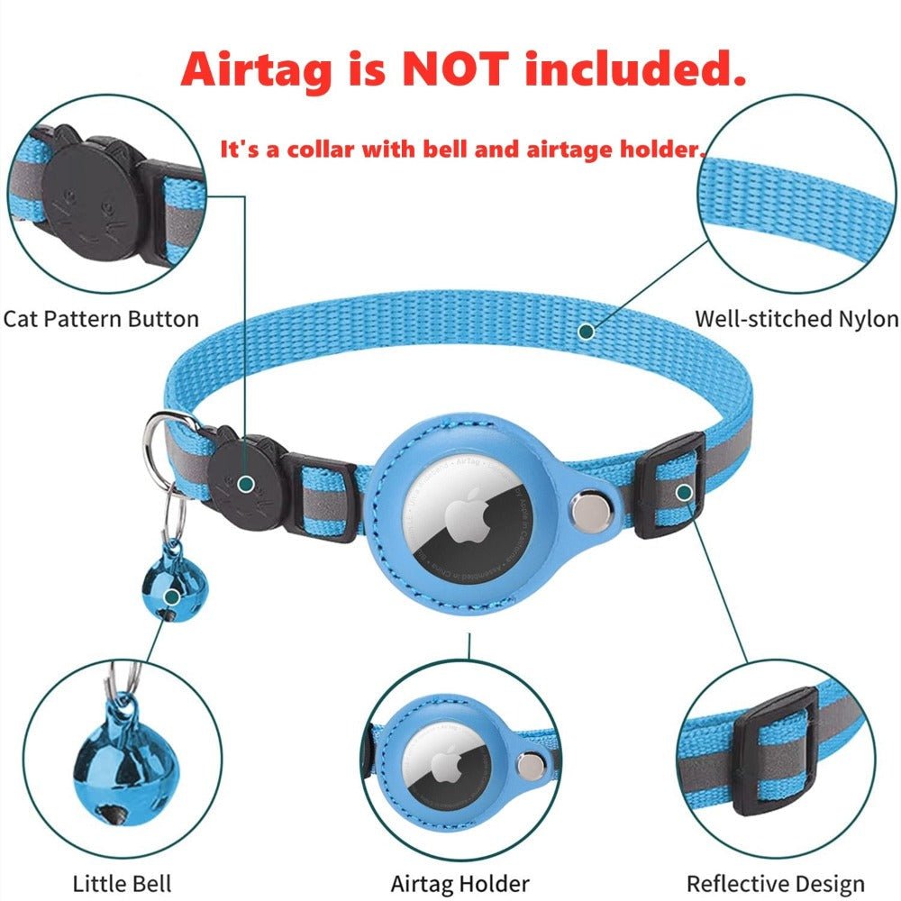 Reflective Airtag Case Collar for Cats and Dogs - giftsforintroverts.com