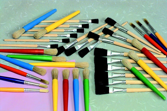 School Smart Young Artist Black Bristle Wood Handle Paint Brush
