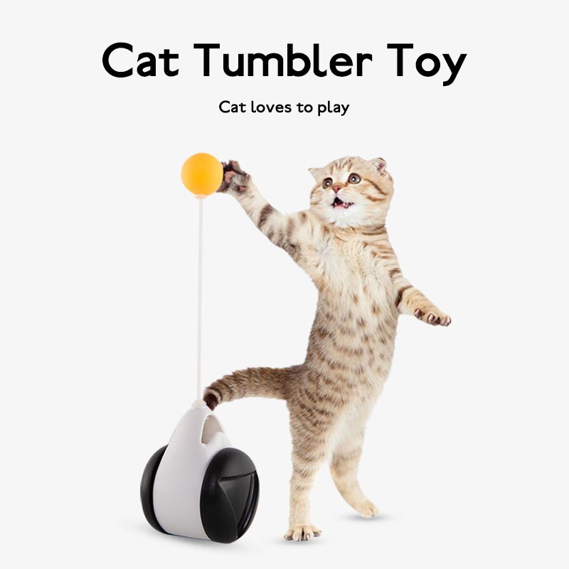 Tumbler Balanced Wheel Swinging Ball Cat Toy - giftsforintroverts.com