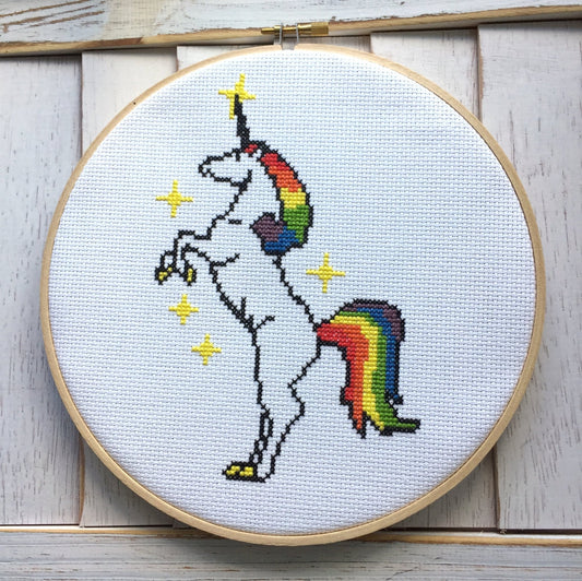 Unicorn Colorful Counted Cross Stitch DIY Kit - giftsforintroverts.com