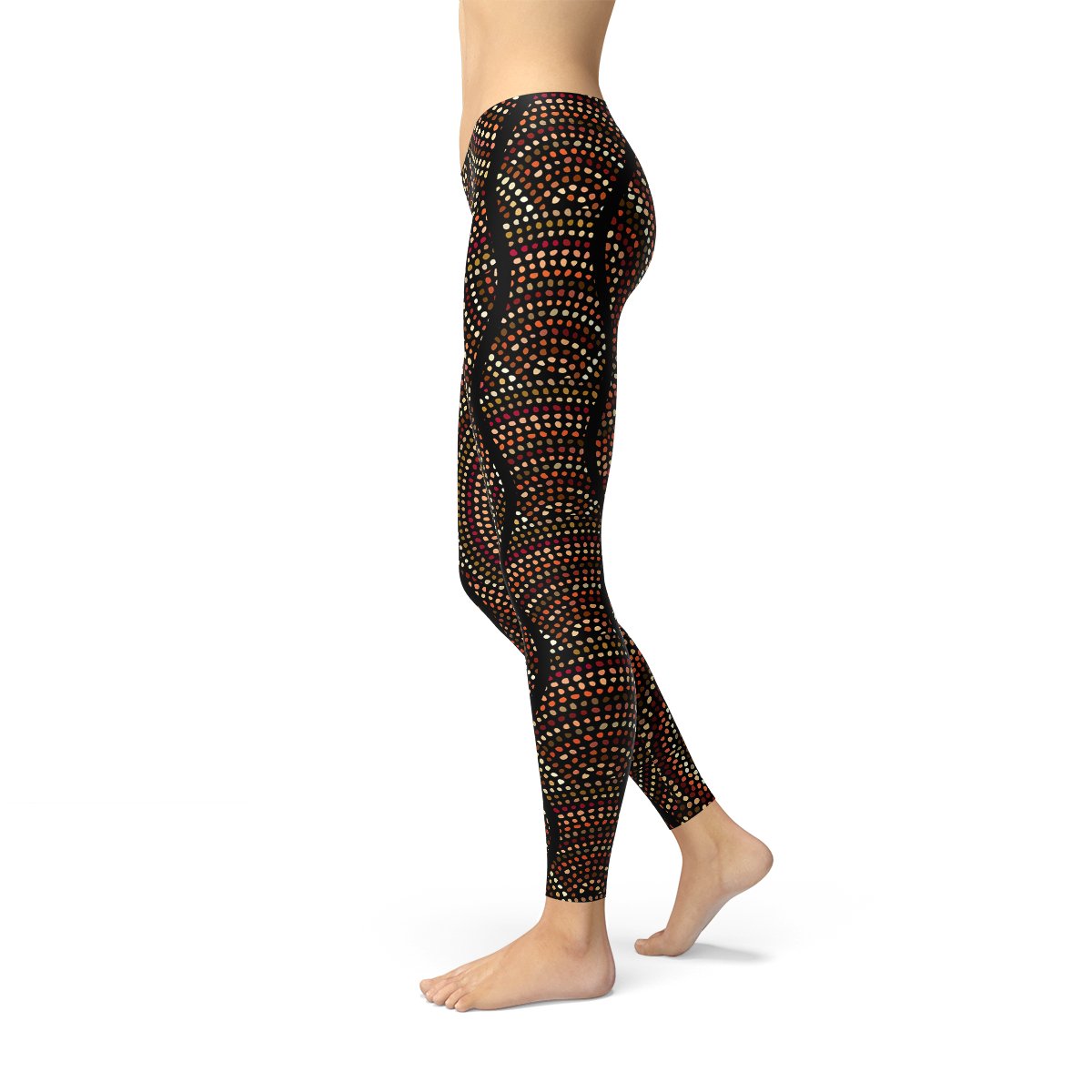 Womens Polka Dots Aboriginal Artwork Leggings - giftsforintroverts.com