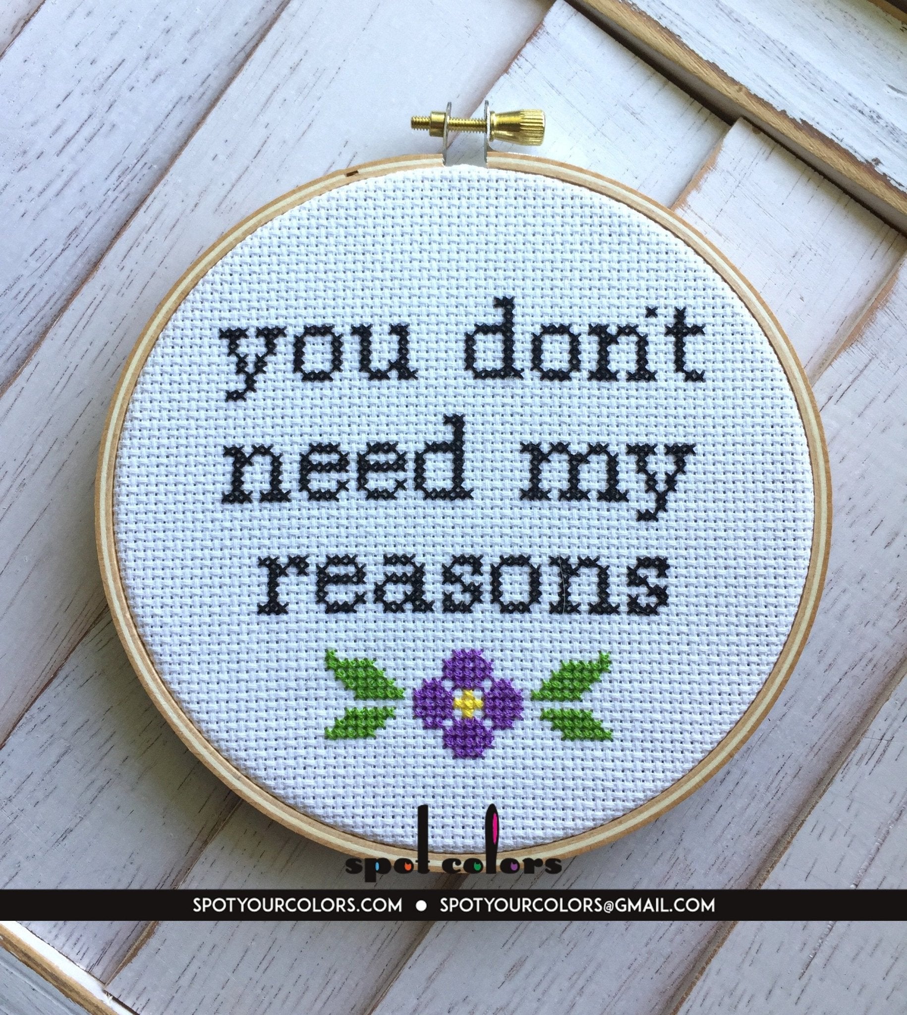 You Don't Need My Reasons Counted Cross Stitch DIY KIT Intermediate - giftsforintroverts.com